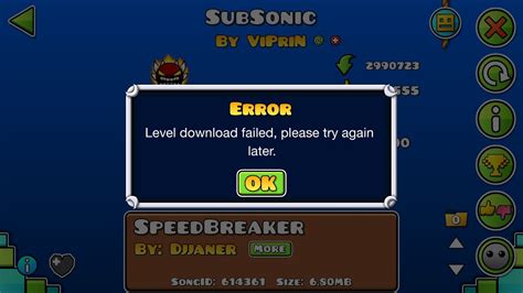 Geometry Dash level downloading failed, please try again later bug, how to fix it - YouTube