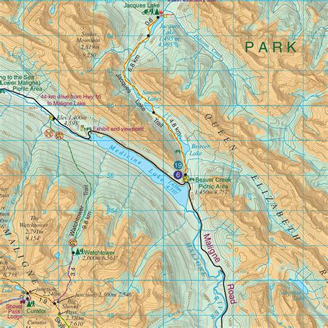 Jasper & Maligne Lake Map - Gem Trek Maps