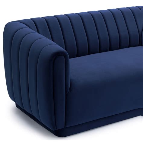 Kinsley Modern Velvet Sofa with Channel Tufting | Sadler's Home Furnishings | Sofas