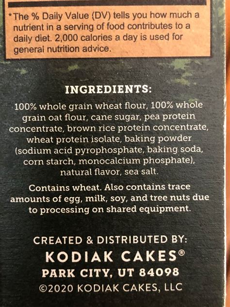 Kodiak Cakes Plant-Based Flapjack and Waffle Mix Ingredients | Kodiak Cakes Plant-Based Pancake ...