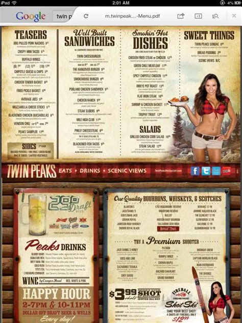 Twin Peaks Restaurant Menu Nutrition | Besto Blog