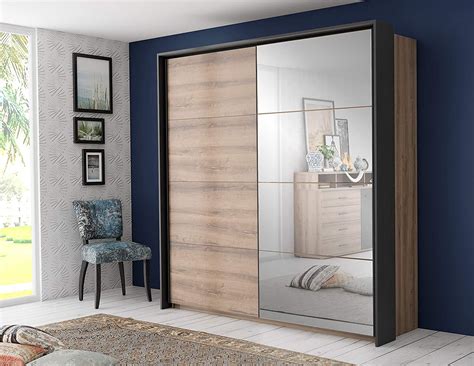 Medway Sliding Door Wardrobe With Mirror, Grey Vivense London | lupon.gov.ph