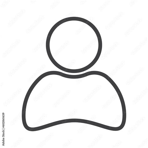 profile icon, avatar icon, user icon, person icon outline black and white on transparent ...