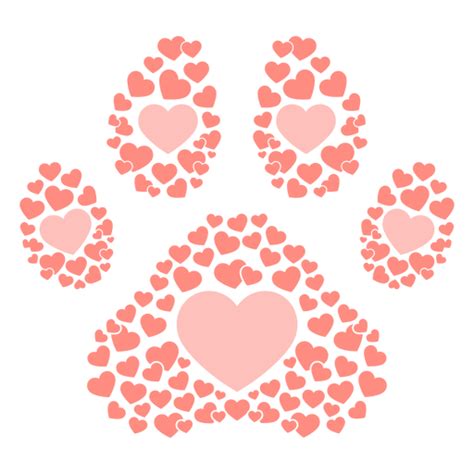 Huella de perro corazones planos - Descargar PNG/SVG transparente