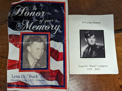 In Honor Of Your Memory - Lynn D. "Buck" Compton : r/wwiipics