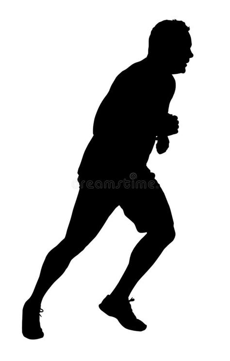 Male Marathon Runner Silhouette Stock Vector - Illustration of isolated ...