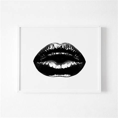 Black And White Lips Print, Lips Print, Lips, Lips Printable, Lips ...