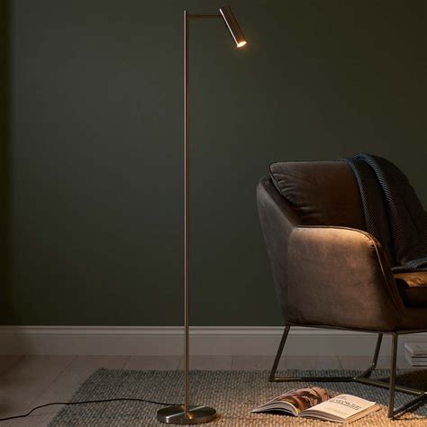 Modern LED Dedicated Floor Reading Lamp Satin Nickel 98116