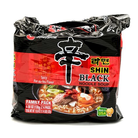 Nongshim Shin Black Ramen (4 pack) - 18.33 oz (520 g) - Well Come Asian Market