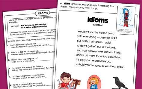 Printable Idiom Worksheets - Etsy Canada - Worksheets Library