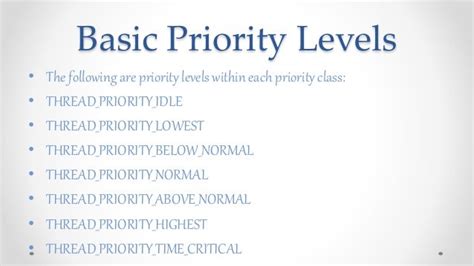 Priority levels in Windows