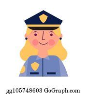 360 Vector Cartoon Woman Police Officer In Uniform Clip Art | Royalty Free - GoGraph
