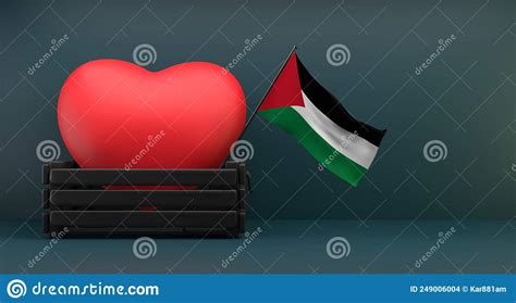 I Love Palestine Flag Palestine with Heart, Copy Space, 3D Work and 3D ...