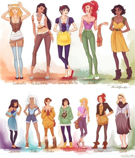 Disney Princesses In Modern Day Clothes