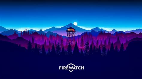 HD wallpaper: forest, sunset, Firewatch, Olly Moss, pine trees, Gamer, illustration | Wallpaper ...