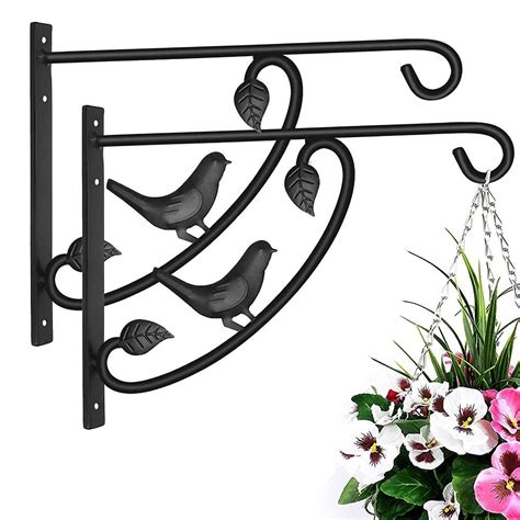 Buy Heavy Duty Hanging Brackets Jiayi 2 Pack Metal Wall Brackets for Hanging Basket Bracket 13 ...