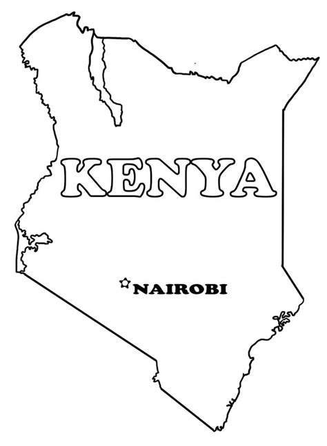 Map of Kenya Coloring Page - Free Printable Coloring Pages for Kids
