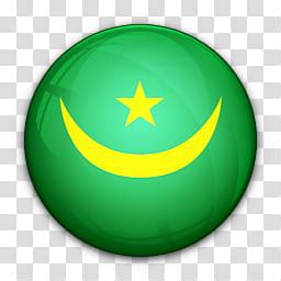 World Flag Icons, yellow crescent moon and star against green background flag transparent ...