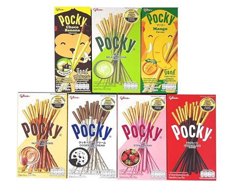 Glico Pocky Biscuit Stick – Paquete variado de 7 sabores (paquete de 7) chocolate Pocky ...