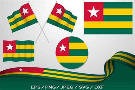 Set of Togo Flags in Different Designs Graphic by terrabismail · Creative Fabrica