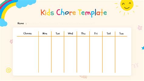 Free Google Slides Chore Chart PowerPoint Template | Slidechef