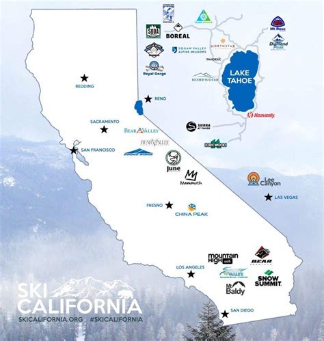 Map Of Ski Resorts In California California Ski Resorts Map New ...