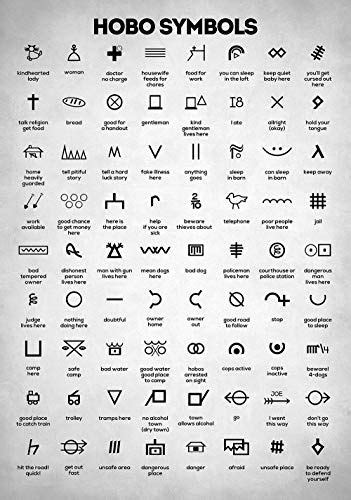 Zapista Hobo Symbols Art Print Historical Minimalist Alph... https ...