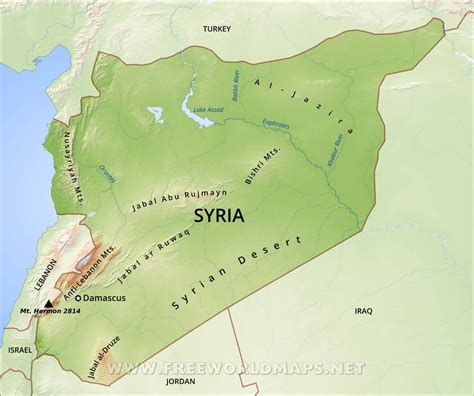 Syria Physical Map