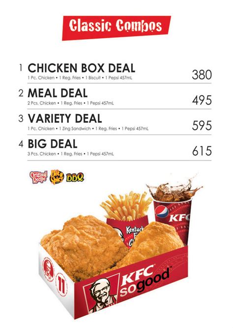 Menu - KFC UWI MONA