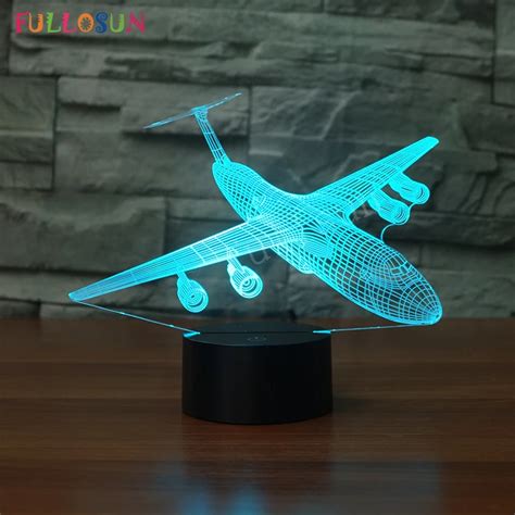 Multi color Airplane Model LED Table Lamp 3D Light Touch Switch Desk Lamp for Living Room ...