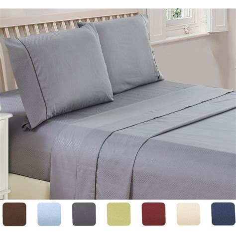 Microfiber Bed Sheets Set, Deep pocket Queen size fitted Sheet, Flat ...