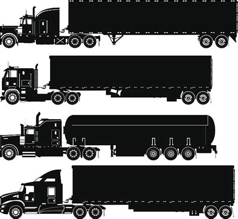 Silhouette Of The Tractor Trailers Illustrations, Royalty-Free Vector Graphics & Clip Art - iStock