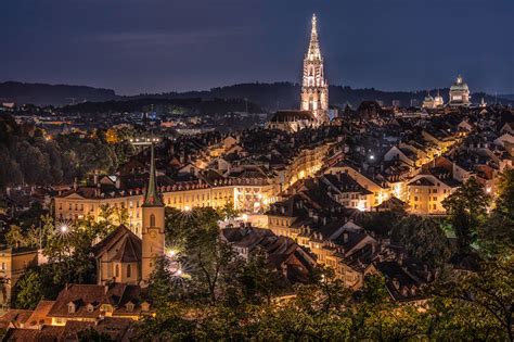 Picture Bern Switzerland Night Houses Cities