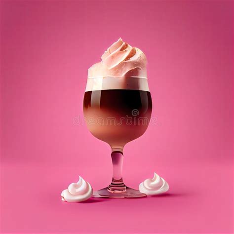 Irish Coffee Cocktail on Pink Background, Tropical Mocktail, Party Coctail, Bar Drink, Abstract ...