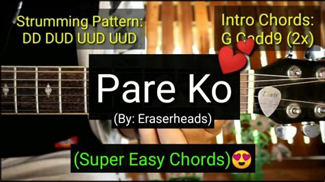 Pare Ko – Eraserheads (Super Easy Chords Guitar Tutorial) | Guitar Techniques and Effects