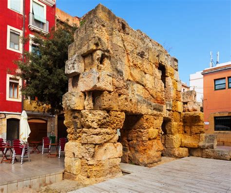 Ruins of Roman Walls. Tarragona Stock Photo - Image of historical, catalonia: 34767296