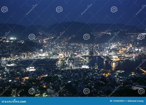 Nagasaki night view editorial photo. Image of skyline - 123422051