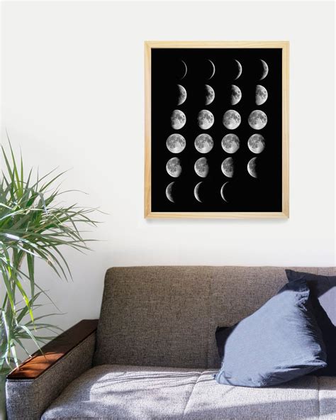 Moon Phases Poster Moon Art Moon Poster Moon Outer - Etsy