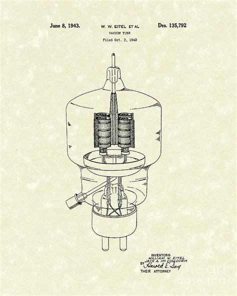 Vacuum Tube 1943 Patent Art Drawing by Prior Art Design - Fine Art America