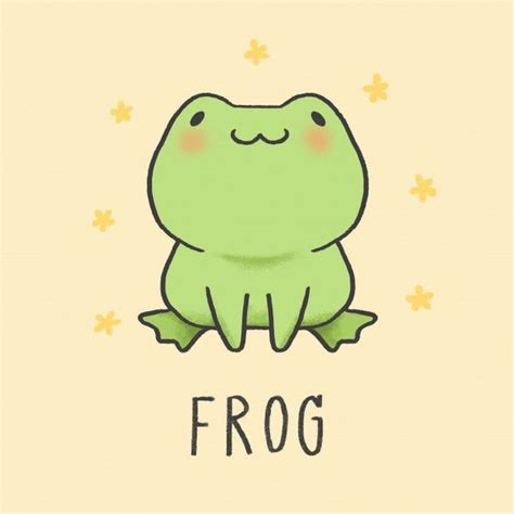 Cute Frog Cartoon Hand Drawn Style in 2020 | Cute cartoon drawings, Cute frogs, Frog illustration