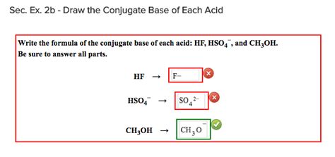 Solved Sec. Ex. 2b - Draw the Conjugate Base of Each Acid | Chegg.com