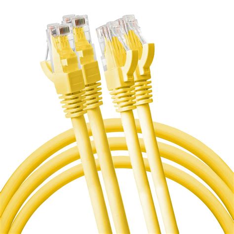 2 PACK Cat6 RJ45 Fast Ethernet Network Cable - 5 Feet Yellow - connects ...