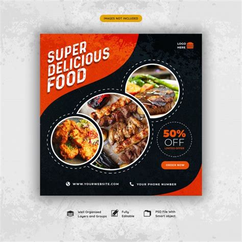 Premium PSD | Restaurant food social media post template | Food poster design, Food graphic ...