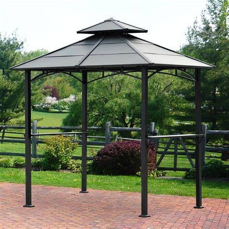 Sunjoy Harper Hardtop 8 Ft. W x 5 Ft. D Steel Gazebo | Grill gazebo ...