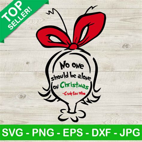 No one should be alone on christmas SVG, Cindy lou who quotes SVG, Cindy lou SVG