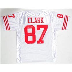 Dwight Clark Signed White Red Football Jersey COA