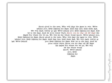 NC State Fight Song Print North Carolina Typography Print