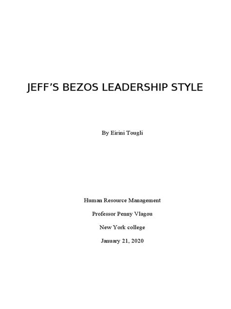 Jeff Bezos Leadership Style | PDF | Leadership | Transformational ...