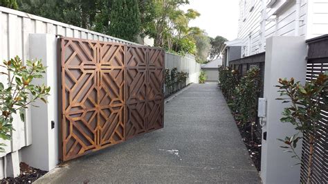 "Rusticated Iron" Single Swing Gate | Modern driveway, Entry gates, Driveway gate