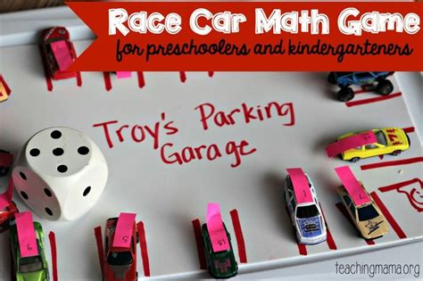 Math Game with Race Cars | Math games, Preschool math games, Math